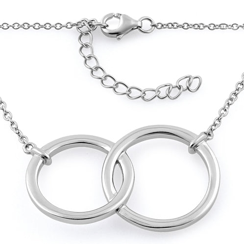 Sterling Silver Double Circle Necklace