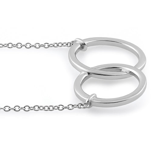 Sterling Silver Double Circle Necklace