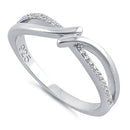Sterling Silver Double Curve Clear CZ Ring