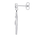 Sterling Silver Double Drop Blue Topaz CZ Dangle Earrings