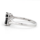 Sterling Silver Double Heart Black CZ Ring