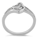 Sterling Silver Double Heart CZ Ring