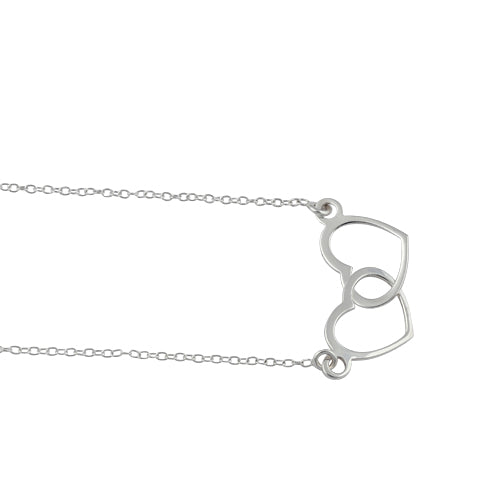 Sterling Silver Double Heart Necklace