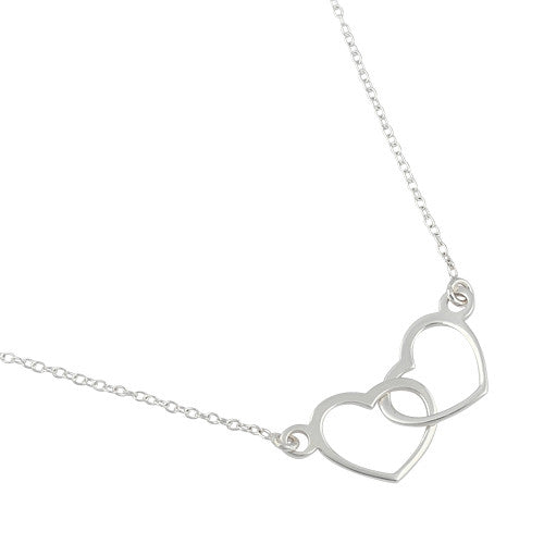 Sterling Silver Double Heart Necklace