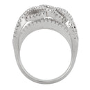 Sterling Silver Double Layer Swirl CZ Ring