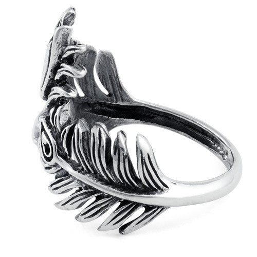 Sterling Silver Double Leaf Flower Ring