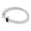 Sterling Silver Double Oval Cut Black CZ Ring