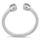 Sterling Silver Double Oval Cut Clear CZ Ring
