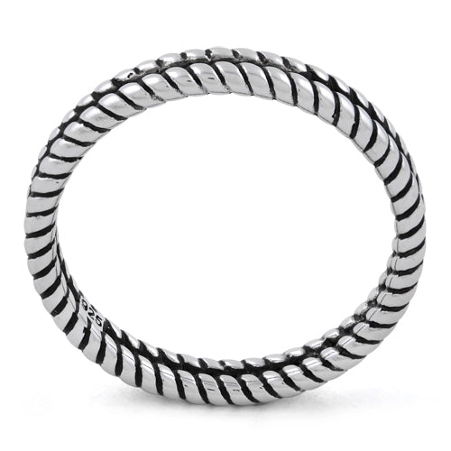 Sterling Silver Double Rope Stackable Ring