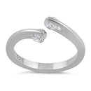 Sterling Silver Double Round Clear CZ Ring