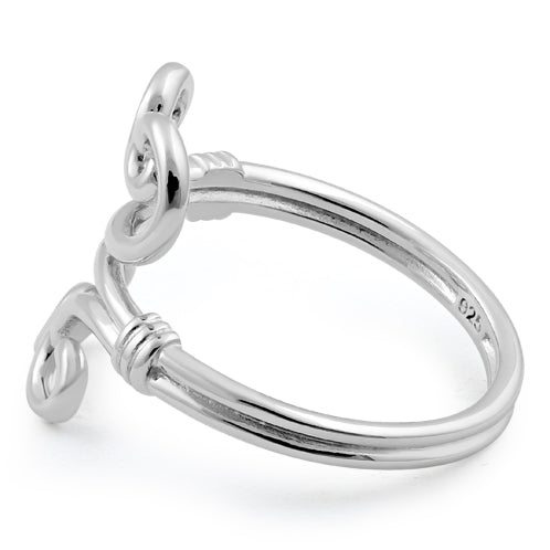 Sterling Silver Double Twin Swirl Ring