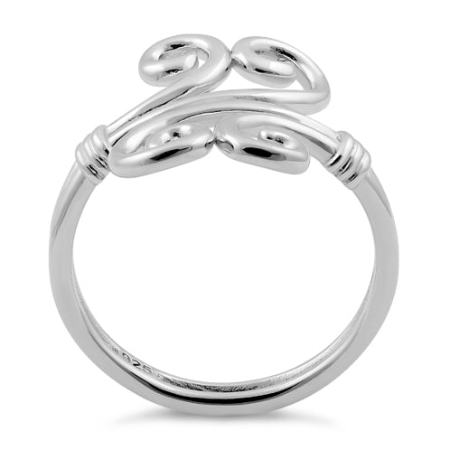 Sterling Silver Double Twin Swirl Ring