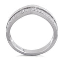 Sterling Silver Double V-Accented Clear CZ Ring