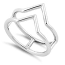 Sterling Silver Double V Ring