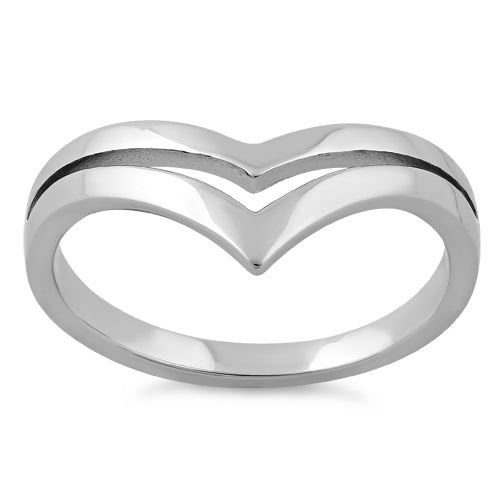 Sterling Silver Double V Ring