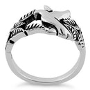 Sterling Silver Dove Leaves Ring