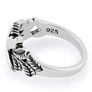 Sterling Silver Dove Leaves Ring