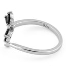 Sterling Silver Dragonfly Black CZ Ring