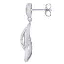 Sterling Silver Drop CZ Dangle Earrings