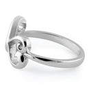 Sterling Silver Dual Curly Hearts Ring