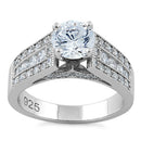 Sterling Silver Elegant Engagement CZ Ring