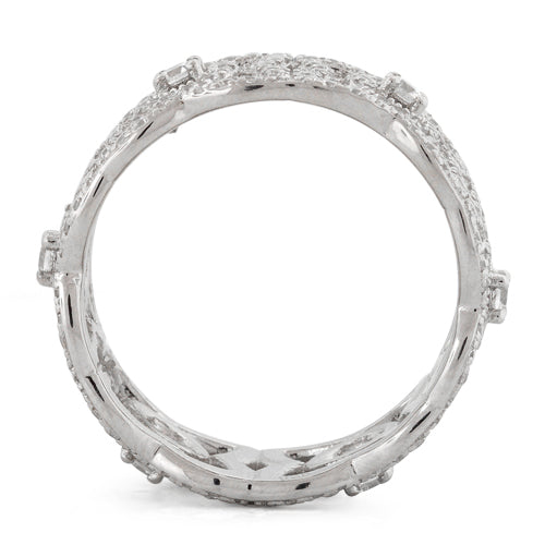 Sterling Silver Elegant Eternity Pave CZ Ring