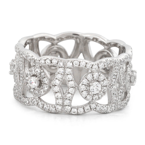 Sterling Silver Elegant Eternity Pave CZ Ring