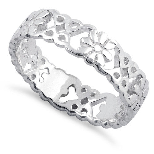 Sterling Silver Elegant Flower Ring