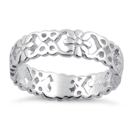 Sterling Silver Elegant Flower Ring