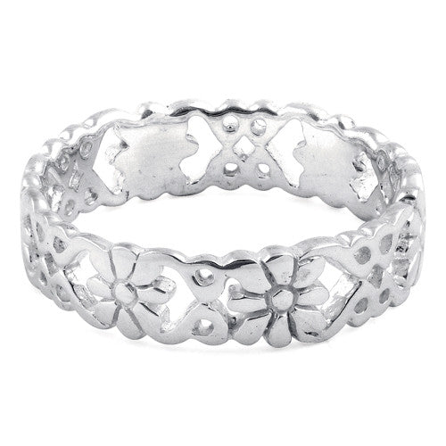 Sterling Silver Elegant Flower Ring