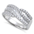 Sterling Silver Elegant Helix Clear CZ Ring