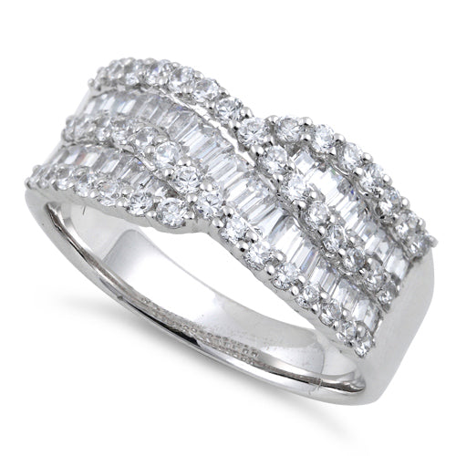 Sterling Silver Elegant Helix Clear CZ Ring