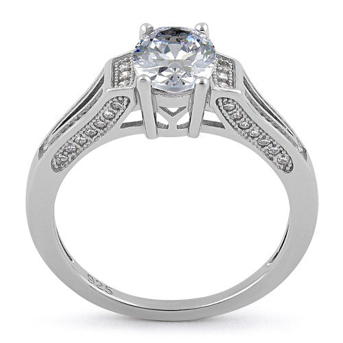 Sterling Silver Elegant Oval Clear CZ Ring