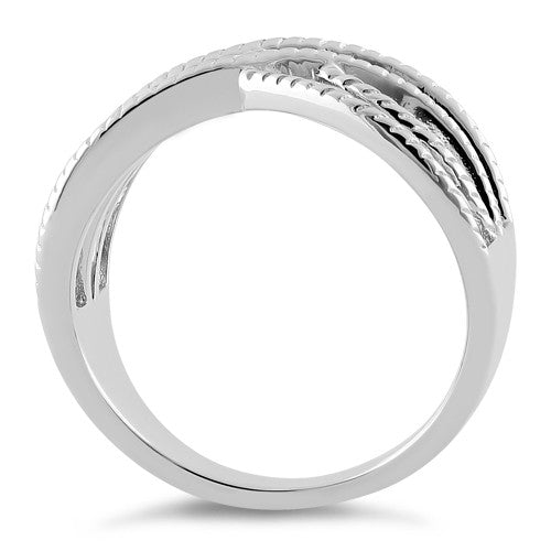 Sterling Silver Elegant Overlapping Waves Ring