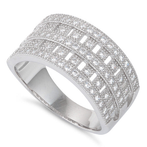 Sterling Silver Elegant Pave CZ Ring