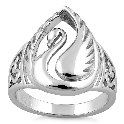 Sterling Silver Elegant Swan Ring