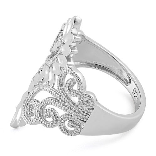 Sterling Silver Elegant Vines Ring