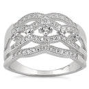 Sterling Silver Eloquent Round Clear CZ Ring