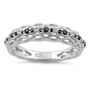 Sterling Silver Elysian Round Cut Black CZ Ring