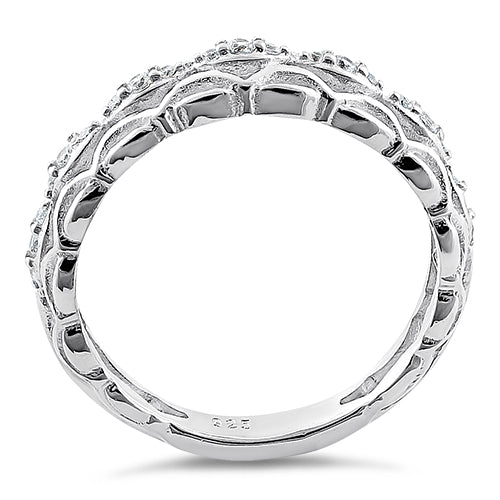 Sterling Silver Elysian Round Cut Clear CZ Ring