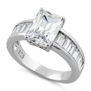 Sterling Silver Radaint Cut Clear CZ Ring