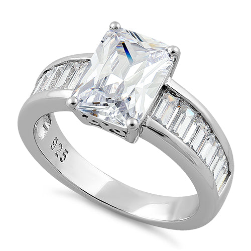 Sterling Silver Radaint Cut Clear CZ Ring