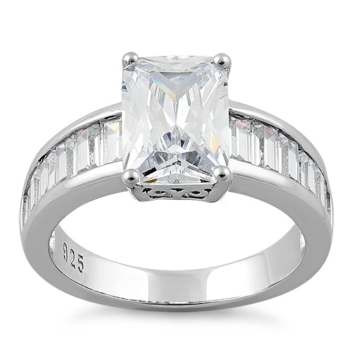 Sterling Silver Radaint Cut Clear CZ Ring