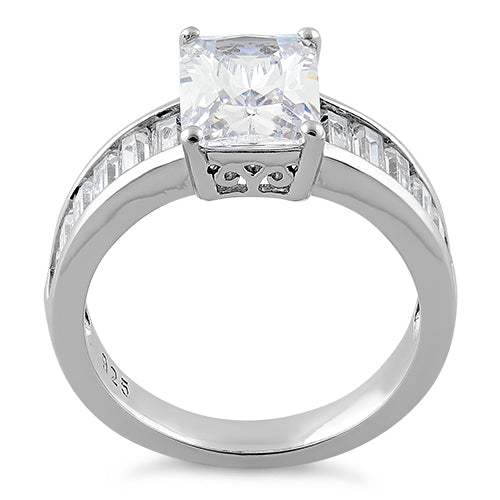 Sterling Silver Radaint Cut Clear CZ Ring