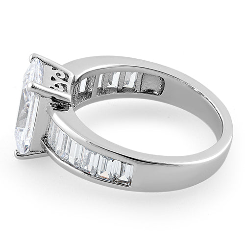 Sterling Silver Radaint Cut Clear CZ Ring