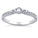 Sterling Silver Emerald Cut Clear CZ Ring