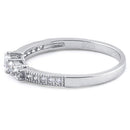 Sterling Silver Emerald Cut Clear CZ Ring