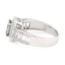 Sterling Silver Emerald Cut Rainbow Topaz Clear CZ Ring