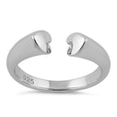 Sterling Silver End to End Heart Ring