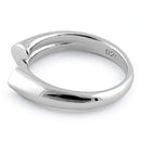 Sterling Silver End to End Heart Ring